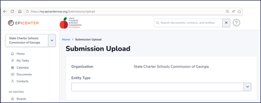 Submission upload webpage